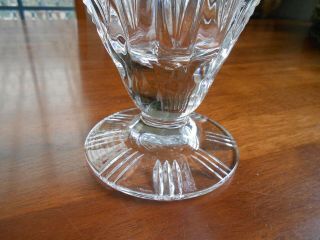 Vintage Cut Lead Crystal Fan Shaped Vase 21.  5cm Flower Design Heavy Base 3
