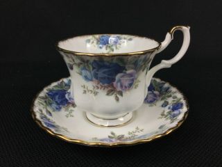 Royal Albert Moonlight Rose Blue Gold One Cup And Saucer