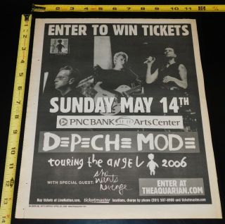Depeche Mode Touring The Angel 2006 Pnc Nj Concert Ad Advert Mini Poster