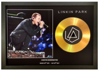 Chester Bennington - Linkin Park Signed Gold Disc Collectable Memorabilia Gift 2