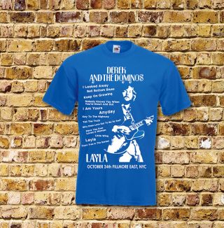 Derek And The Dominoes Layla Gig T Shirt Black Or Blue