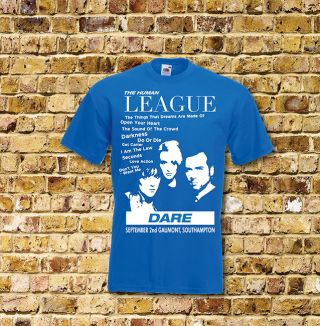 The Human League Dare Gig T Shirt Black Or Blue