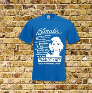 Blondie Debbie Harry Parallel Lines Gig T Shirt Black Or Blue