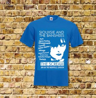 Siouxsie And The Banshees The Scream Gig T Shirt Black Or Blue