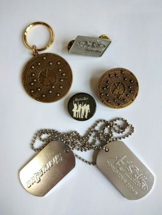 Status Quo Tour Metal Pin Badges,  Metal Keyring,  Dog Tags
