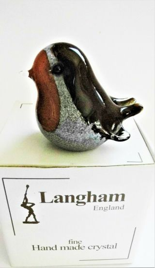 Langham Glass Paperweight Robin