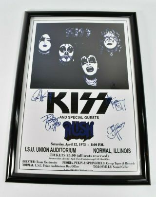 Kiss / Rush 14 " X 20 " Framed Rock And Roll Concert Poster Man Cave Gene Simmons