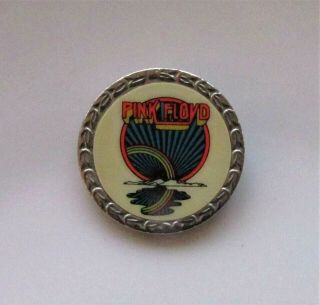 Pink Floyd Psychedelic Sunrise Vintage Metal Pin Badge From The 1980 