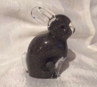 Vintage Langham Glass Hand - Made Crystal Brown Rabbit