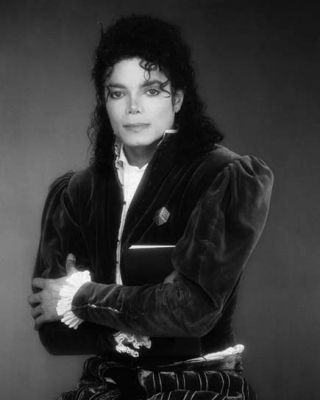 Glossy Photo Picture 8x10 1990 King Of Pop Michael Jackson Black And White