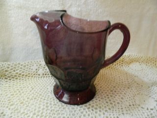 Large Vintage Eapg Pressed Glass Amethyst Purple Footed Pitcher