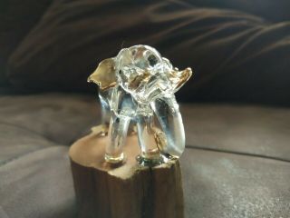 Blowing Glass Art Elephant on Wood Collectibles Figurine Home Decoration 7