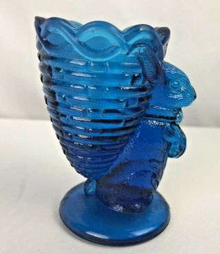 Fenton Blue Glass Rabbit/bunny Egg Cup Or Toothpick Holder Easter