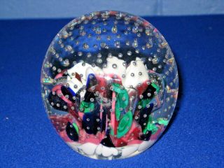 JOE ST CLAIR MULTI COLORED BUBBLES PAPERWEIGHT - 2