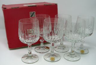 6 Vintage Lead Crystal Echt Bleikristall Cristallerie Zwiesel Wine Tango Goblet