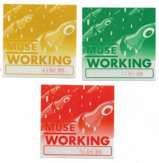 Muse - Tour Pass - Rare Set Of 3 Uk/european Square Tour Passes 
