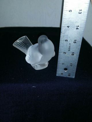 Lalique Crystal Sparrow Head Up Signed 6