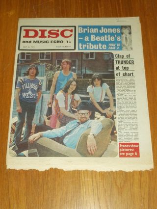 Disc And Music Echo July 12 1969 Brian Jones Beatles Thunderclap Rolling Stones