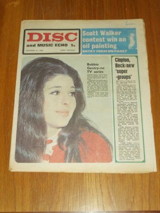 Disc And Music Echo September 27 1969 Bobbie Gentry Eric Clapton Jeff Beck