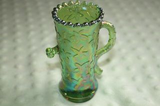 Fenton Carnival Glass - Green Iridescent Town Pump Icga 1978