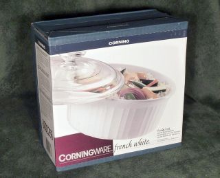 Corningware French White 1 - 1/2 Qt Round Casserole W/ Pyrex Cover Pyroceram