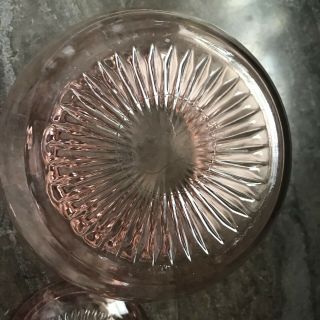 Pink Depression Glass candy dish Open Lace with cover lid Hard to Find. 3