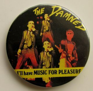 The Damned Large Vintage Metal Pin Badge From 1977 Punk Wave Rat Scabies