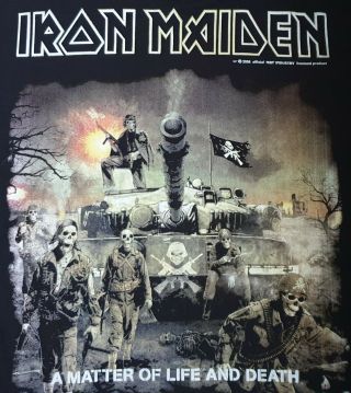 Iron Maiden Official T Shirt A Matter Of Life And Death Nwobhm Heavy Metal