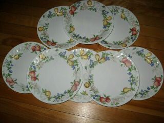 Corelle Chutney 8 Luncheon Plates 9 " Swirl Rims