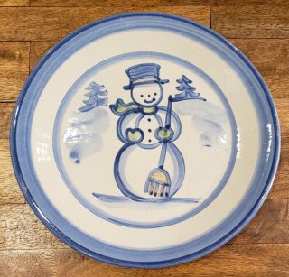 Ma Hadley Pottery - - Christmas Snowman Winter Dinner Plate