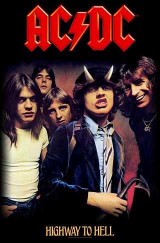 Ac/dc Highway To Hell Poster Flag Fabric Textile Tapestry Metal Wall Banner