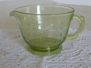 Vintage Green Depression Glass 2 Cup Measuring Glass Jug
