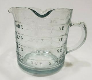 Vintage Measuring Cup Clear Glass 3 Spouts 1 Cup