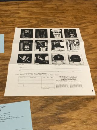 Pearl Jam Fan Club Merchandise Order Sheet 1992 2