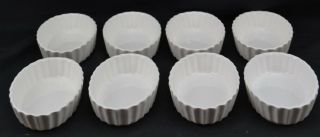 Crate And Barrel Set Of 8 Individual Ramekins Baker Creme Brulee Porcelain