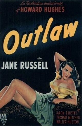 The Outlaw Movie Poster Jane Russell Rare Hot Vintage 5
