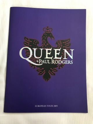 Queen & Paul Rodgers 2005 European Tour Programme 2 Tickets & Set List Nec B’ham