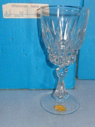 Vintage Bleikristall Nachtmann Germany Cut Crystal Astra White Wine Goblets (10)