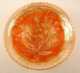 Imperial Carnival Glass Lustre Rose Rubigold Flared Berry Bowl 489