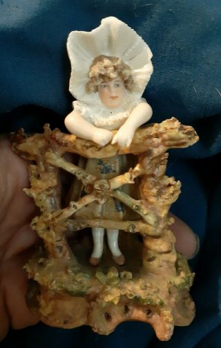Antique Victorian Bisque Porcelain Figurine Figural Girl Humphrey Mini 2590