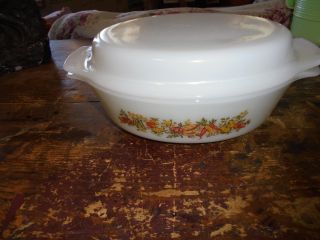 Covered Casserole Dish With Lid Vegetables Vintage Retro Mushrooms Kitchen Chic