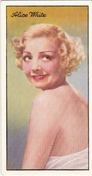 Alice White - Carreras Hollywood " Famous Film Stars " Pin - Up 1935 Cig Card