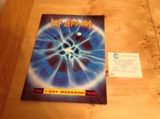 Def Leppard 1992 7 Day Weekend Tour Program And Earls Court Ticket