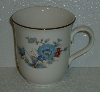 Noritake Coffee Mug Cup Bleufleur Vtg 1983 Blue Flowers Versatone 3.  75 "