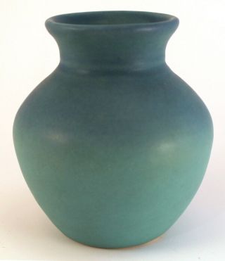 Van Briggle Small Ming Blue Pottery Vase Vintage Signed 4 "