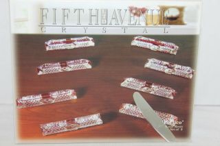 Fifth Avenue Crystal Portico Set Of 8 Knife Rests 24 Lead Crystal 3 1/2 "