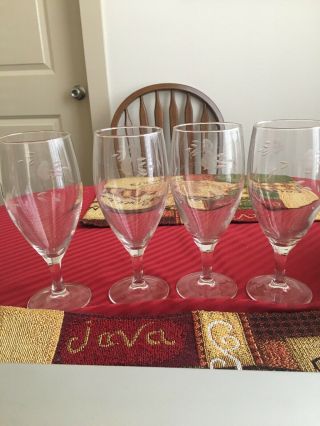Princess House Heritage Crystal Water Goblets Ice Tea Glasses Set Of 4 Pre Owned