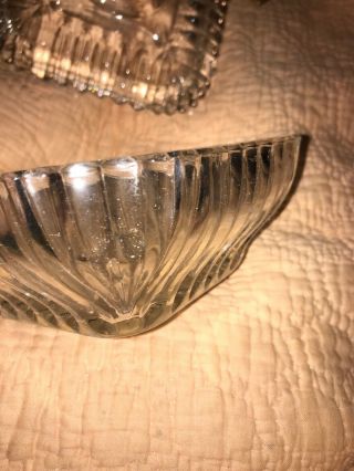 Vintage Square Cut glass candy dish with lid Elegant Glass Dish 8
