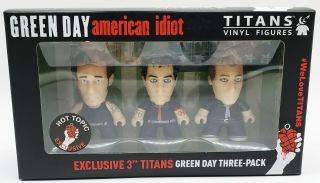 Titans Vinyl Figures Green Day American Idiot 3 Pack Hot Topic Exclusive Nib