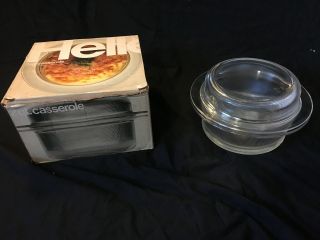 Heller Micro/ovenware Usa 2 Quart Glass Casserole Dish W/ Lid Great Box